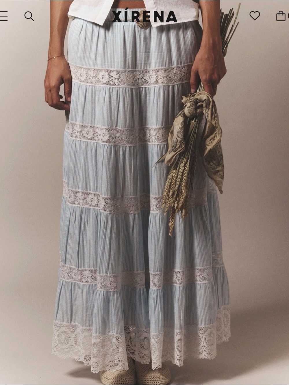 Xirena Blue White Stripe Amore Skirt
